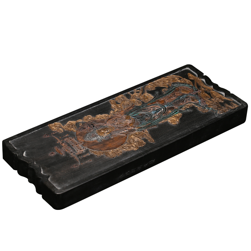 国家非遗 198年制 清代老墨版《圣像图》胡开文收藏老古墨块 文房