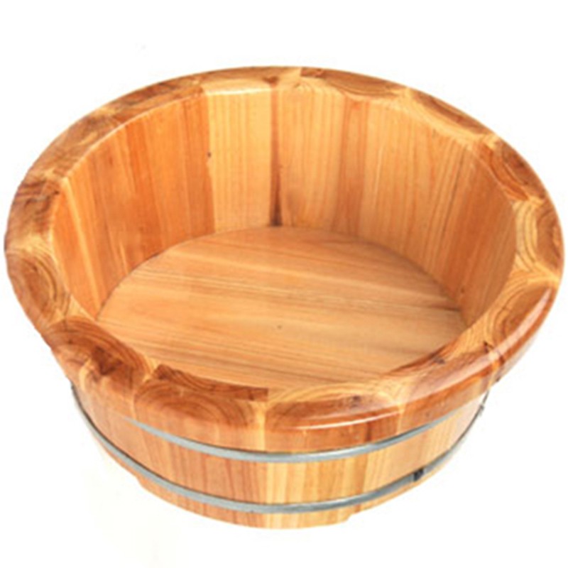 木头脸盆 家用小木盆实杉木质洗脚木盆 大人儿童轻便足浴木桶泡脚