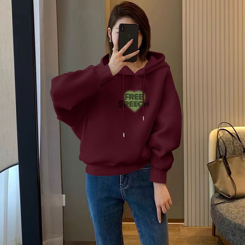 加绒加厚时尚卫衣女秋冬新款