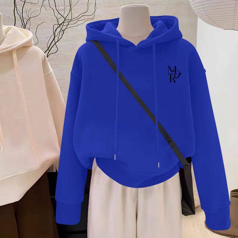 加绒加厚连帽卫衣女秋冬女装减龄遮肉洋气大码休闲上衣女ins潮