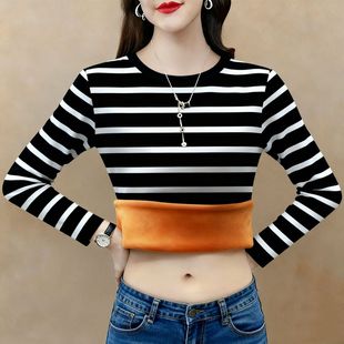 加绒加厚圆领卫衣女秋冬新款印花设计感减龄宽松洋气上衣女ins潮