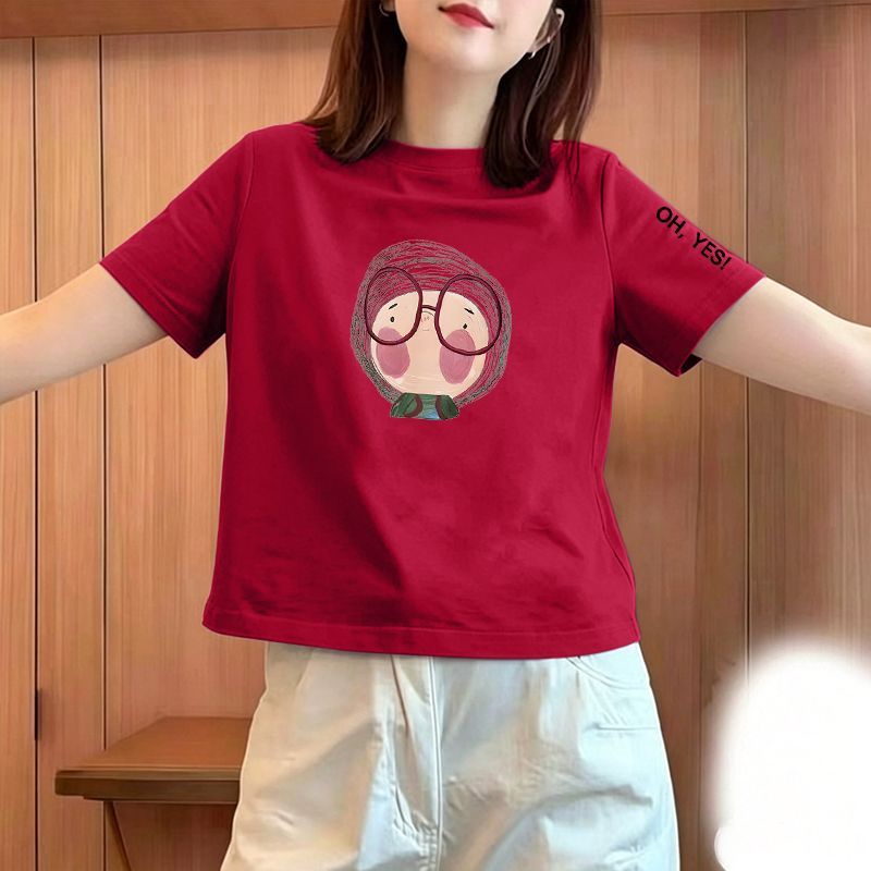 夏季纯棉短袖遮肉显瘦T恤女