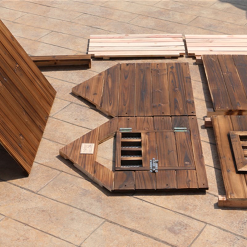 加厚包邮木狗屋杉木炭化狗屋大型犬狗窝实木狗舍狗房阿拉斯加金毛