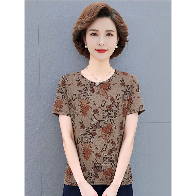 冰丝短袖显瘦遮肉宽松女T恤