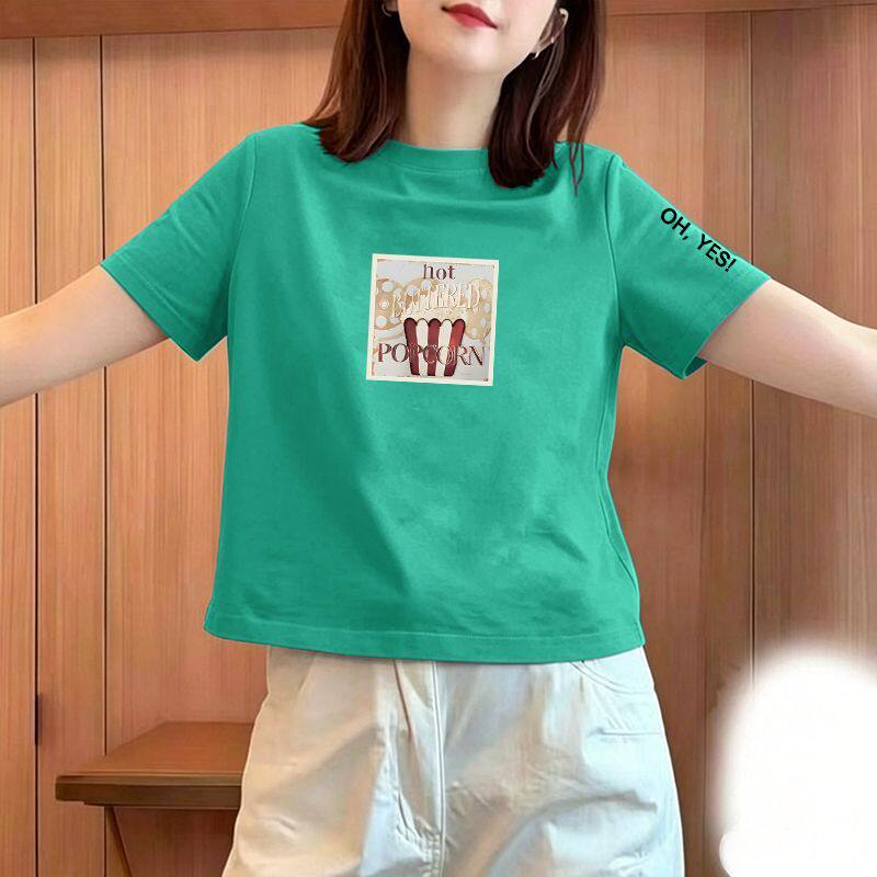 夏季纯棉大码短袖显瘦女T恤