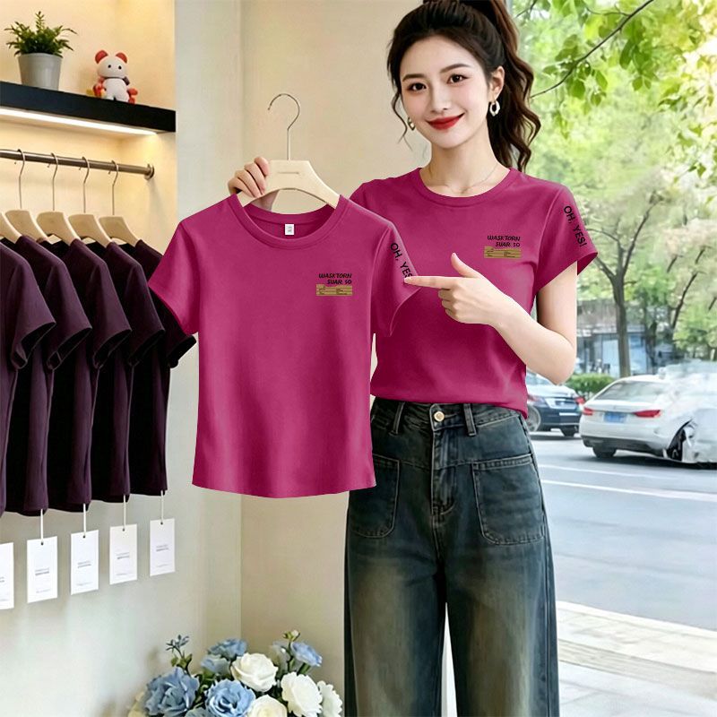纯棉短袖大码女T恤夏季百搭