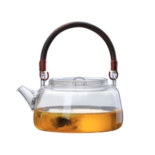 藤条把提梁壶高硼硅耐高温茶壶玻璃煮M茶器电陶炉玻璃壶 新款 加厚