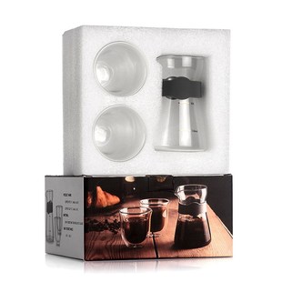 美式 带刻度手冲c壶家用玻璃咖啡壶套装 咖啡杯壶器具冷泡分享壶礼