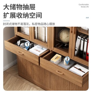 书柜置物架落h地家用收纳储物靠墙柜子客厅展示柜多层储物防尘书