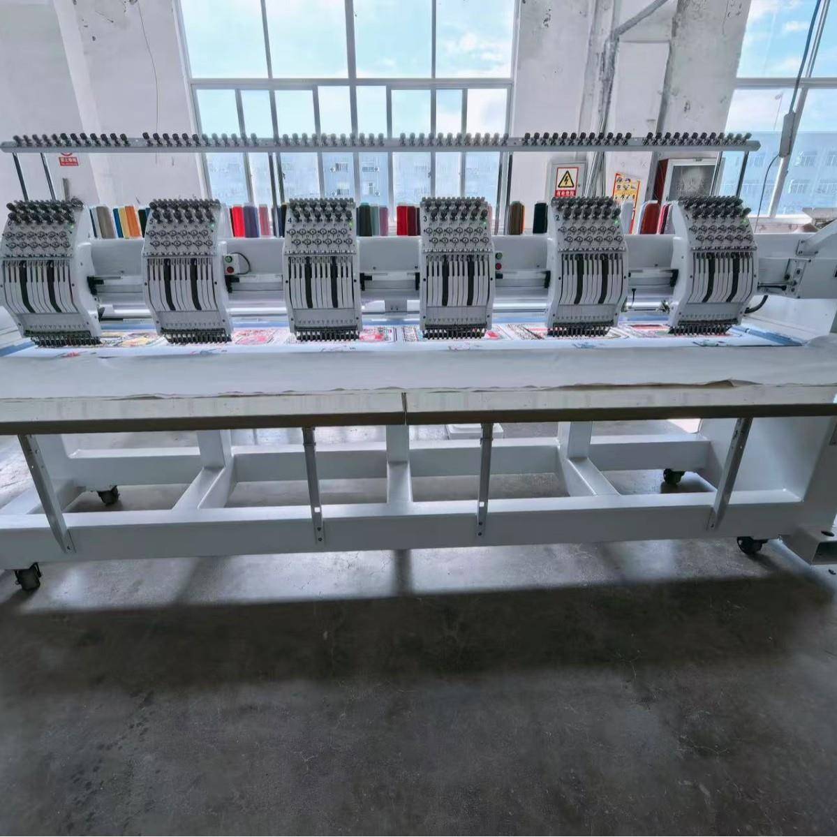 6头电脑绣花机成衣帽子个性化多头刺绣机高速6头电脑绣花机