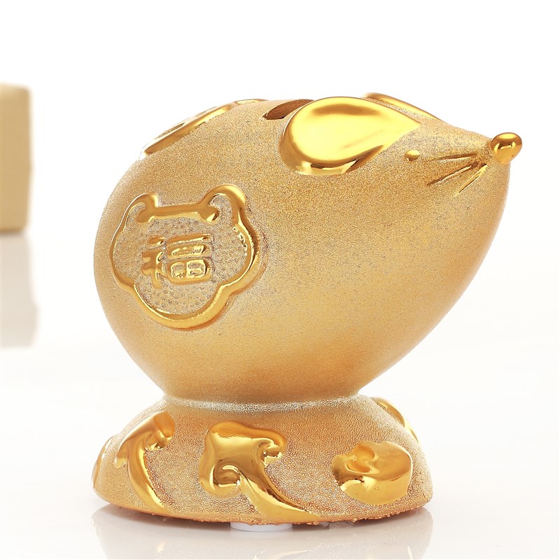 生肖猴年摆件陶瓷储蓄罐扑满儿童生日礼物金猴金鸡金狗金鼠存钱罐
