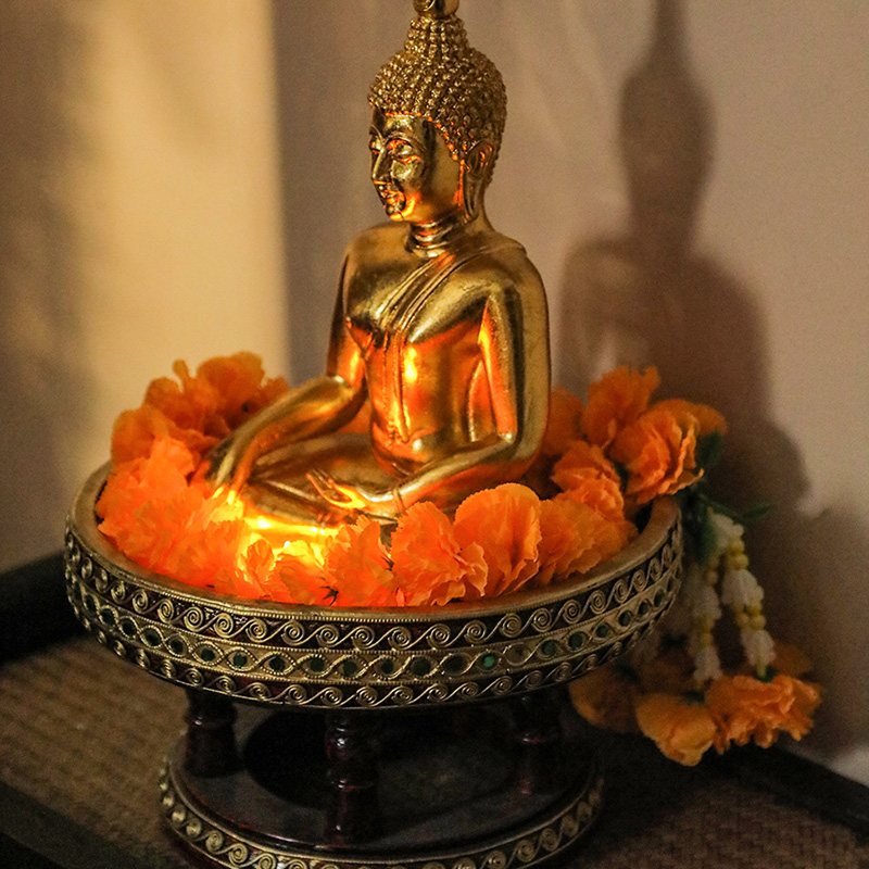 异丽泰国供佛手工仿真花环迎宾花束泰式佛像许愿还愿佛牌供奉用品