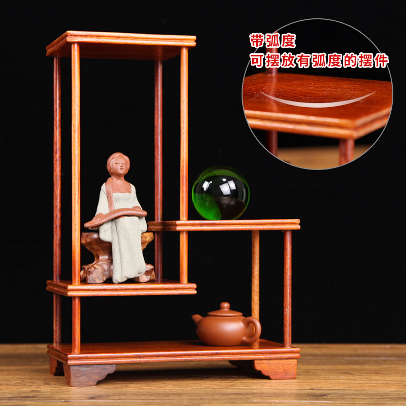 缅甸花梨木小博古架实木式多宝阁茶具架茶壶架茶叶架子置物架