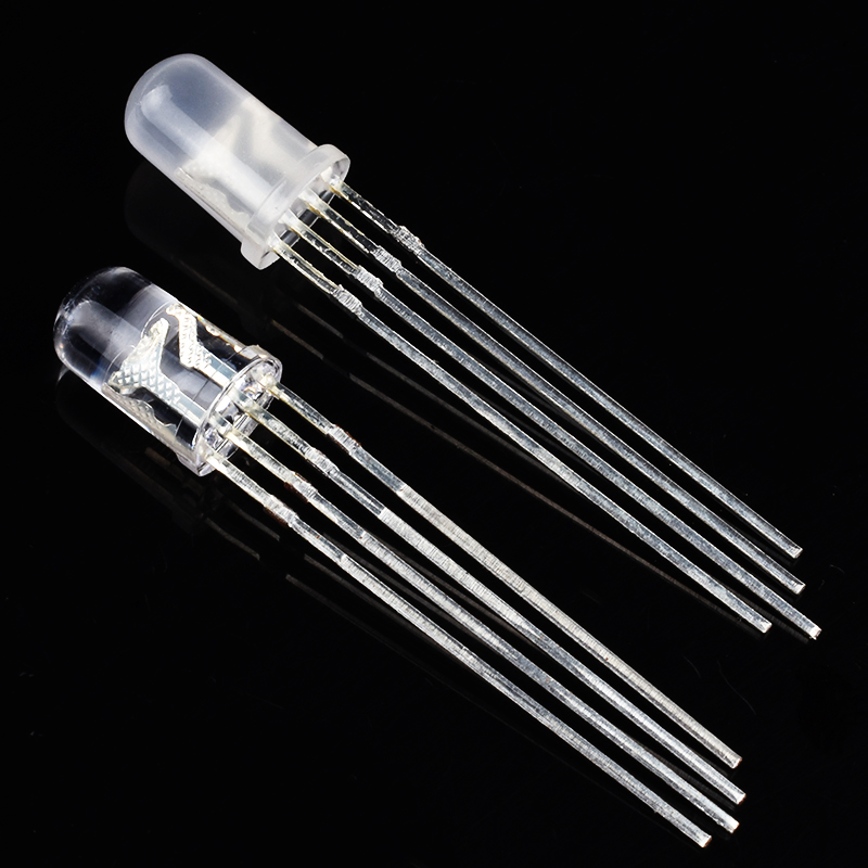 5mm全彩RGB高亮红绿蓝三色F5雾状共阴/阳 四脚LED灯珠 发光二极管