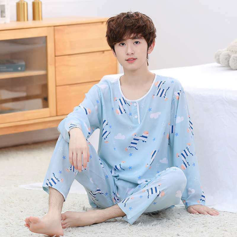 新疆包邮夏季青少年棉绸睡衣长袖休闲家居服大款童套装绵绸初中学