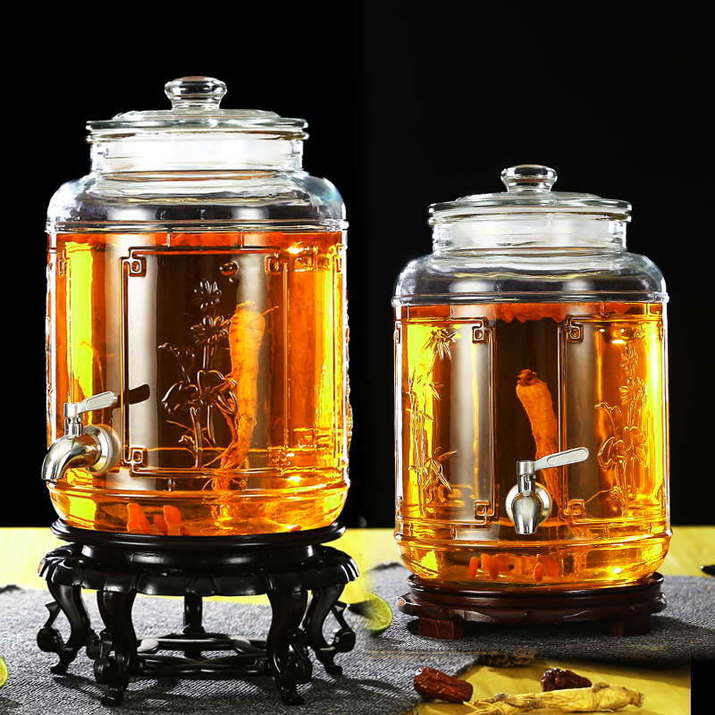 包邮10斤20斤泡酒o瓶带龙头泡酒坛密封罐人参瓶酿酒容器酒桶酒罐