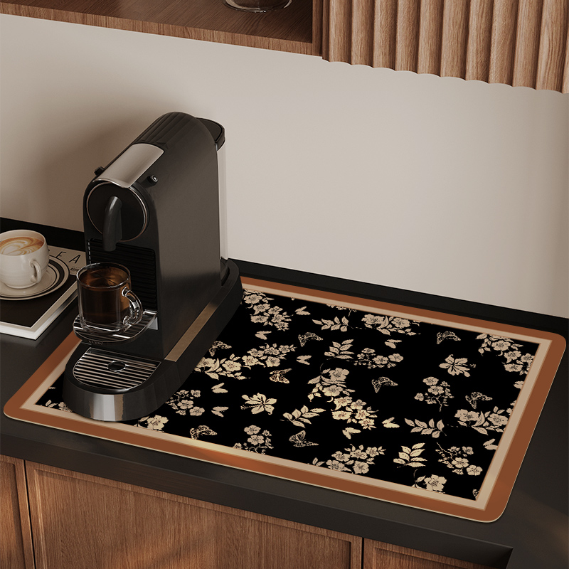 科技皮台面吸水垫厨房洗碗池沥A水垫吧台桌面防水垫咖啡机静音垫