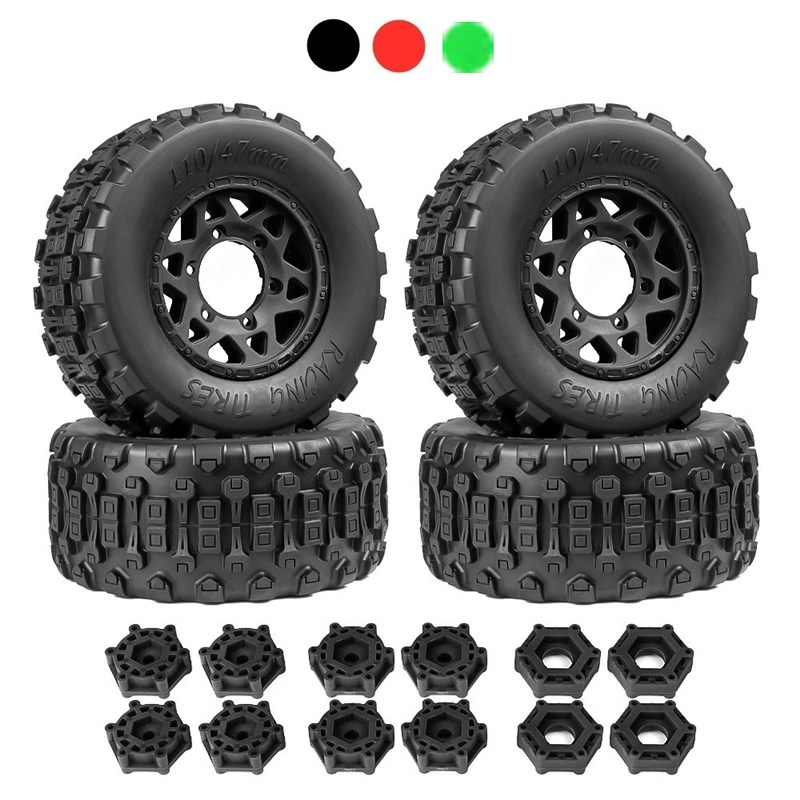 1:8 1:10Rc模型越野轮胎短卡通升级轮胎适配器12mm 14mm. 17mm