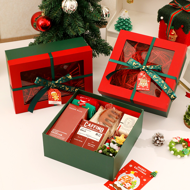 圣诞礼盒开窗平安果礼物包装盒子
