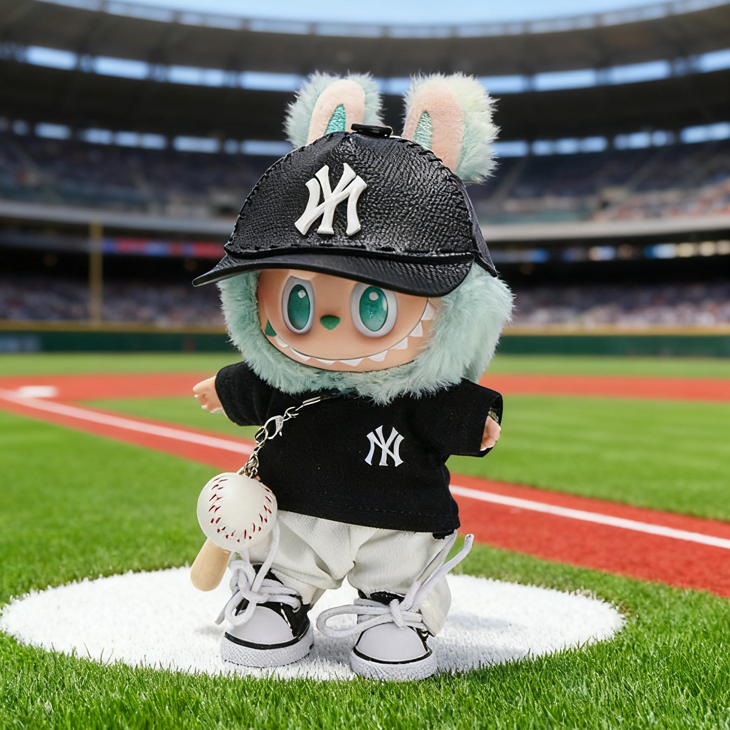 纽约洋基队阿隆贾奇99号棒球服拉布布labubu站姿娃衣套装衣服17cm