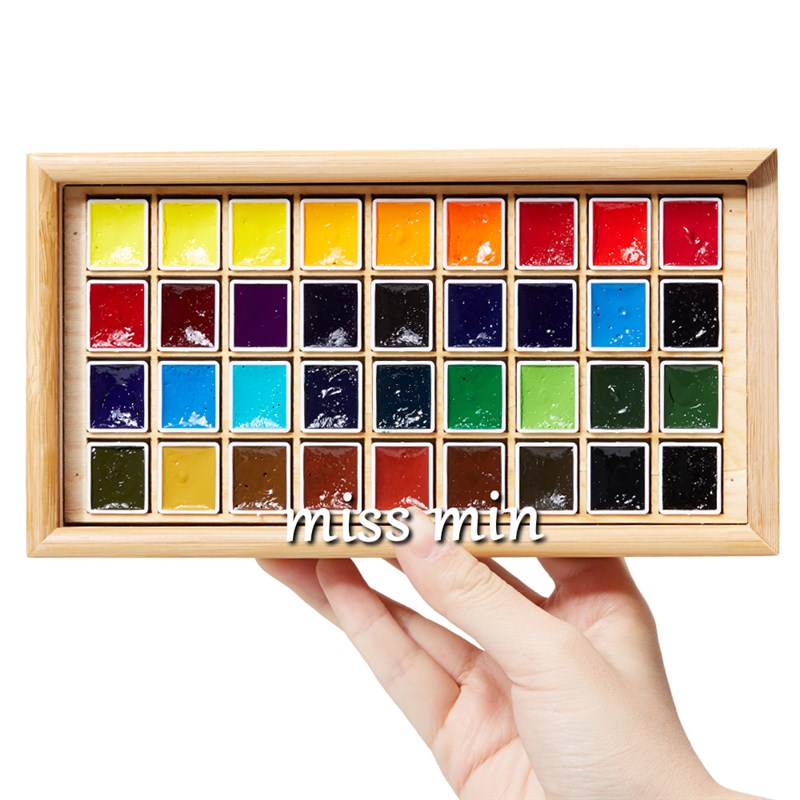 mg 艺术家水彩颜料 1ml 2ml 36色M木盒 分装 敏小姐美术馆