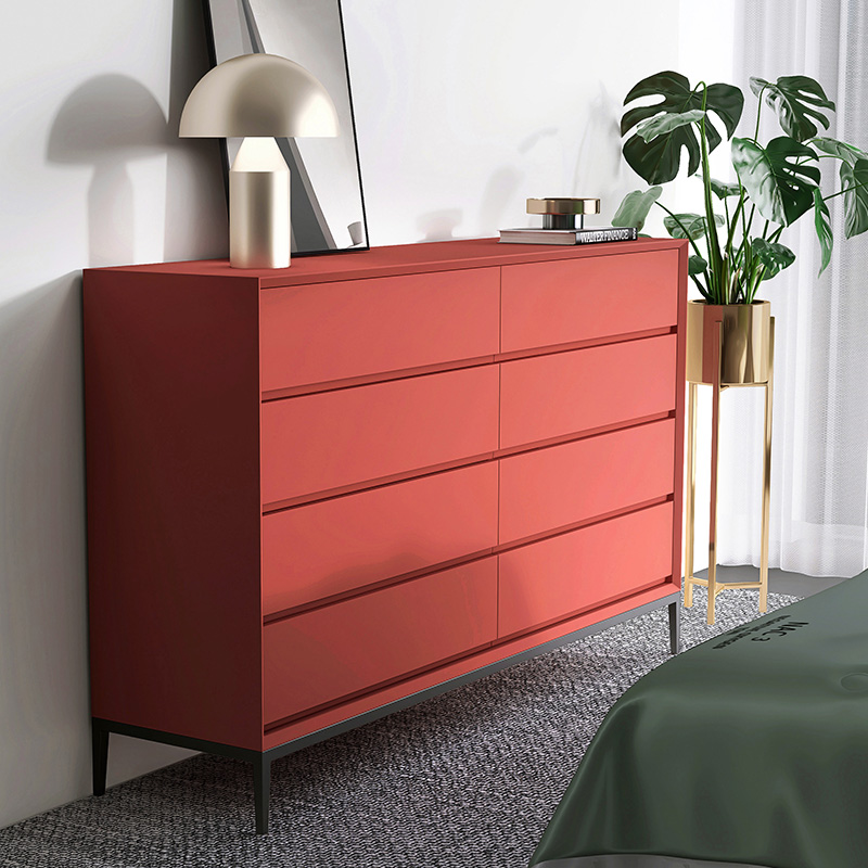 意式极简c烤漆八斗柜简约现代客厅实木储物餐边柜卧室床尾收纳柜