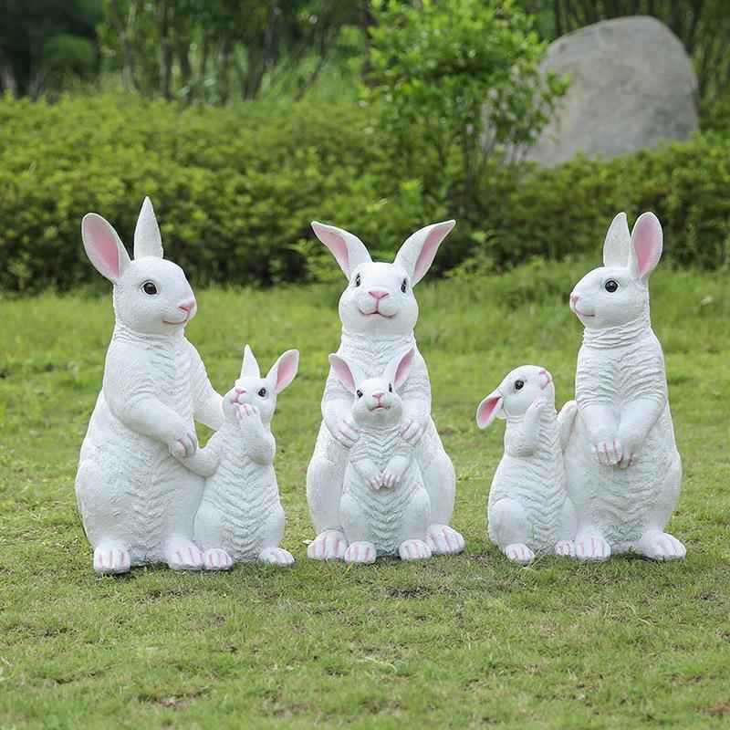 动物母子兔玻璃纤维雕塑t园林景观小品庭院草坪公园装饰模型摆件