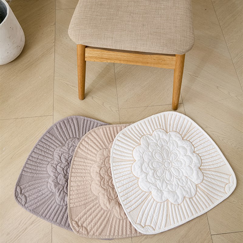 棉质坐垫防滑办公室家庭餐椅坐垫学生M板凳坐垫双带马蹄形