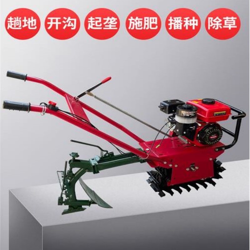 炼轨微耕机新款翻地机 汽油柴油开沟机多功能 开沟V松土施肥犁地