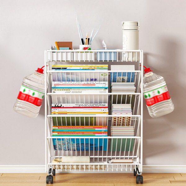 可移动桌边收纳架小书架教室学生书本架落地小推车置物架书健之章,收纳整理,书桌收纳置物架,淘宝优惠券,粉丝福利购,淘宝优惠卷