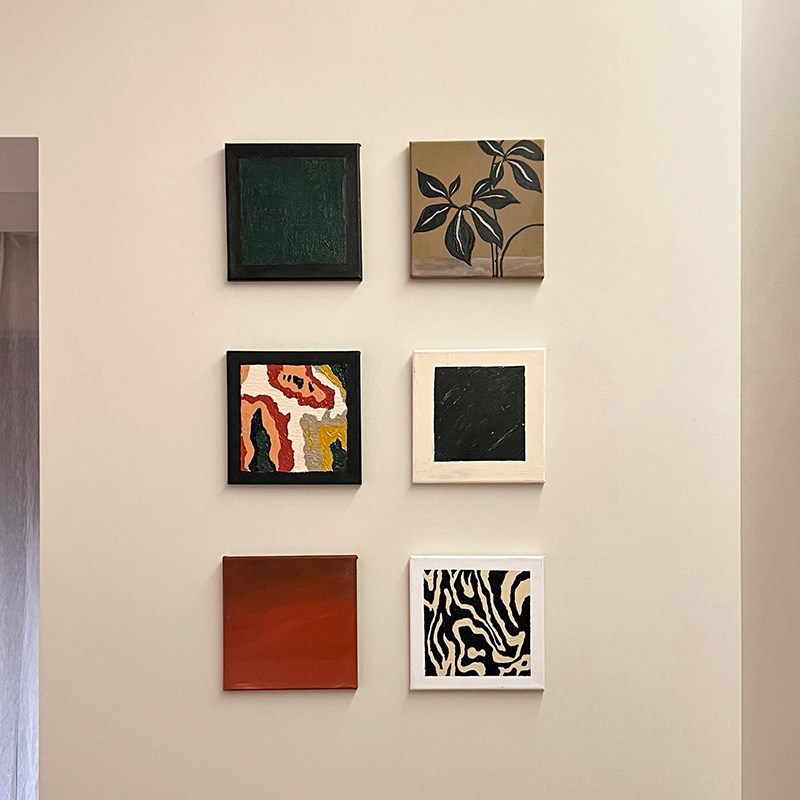 蒙德里安小众艺术挂画法式复古软装客厅背景墙装饰画卧室抽象壁画