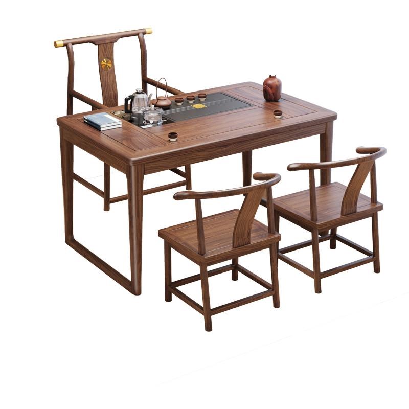 新中式胡桃木实木茶桌椅组合家用阳台小型泡茶台烧水壶一体喝茶桌