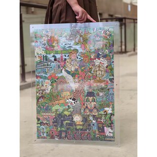 亚克力透明拼图相框画框50*701000片ensky挂墙摆台双面尺寸可定制