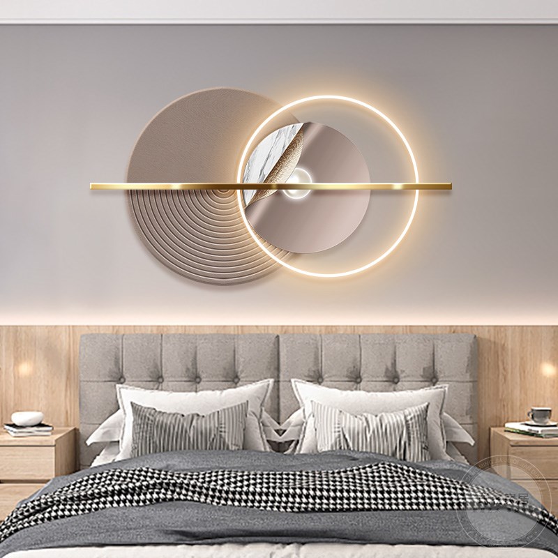 卧室装饰画轻奢高级感意式极简餐厅挂画客厅沙发背景墙壁灯画