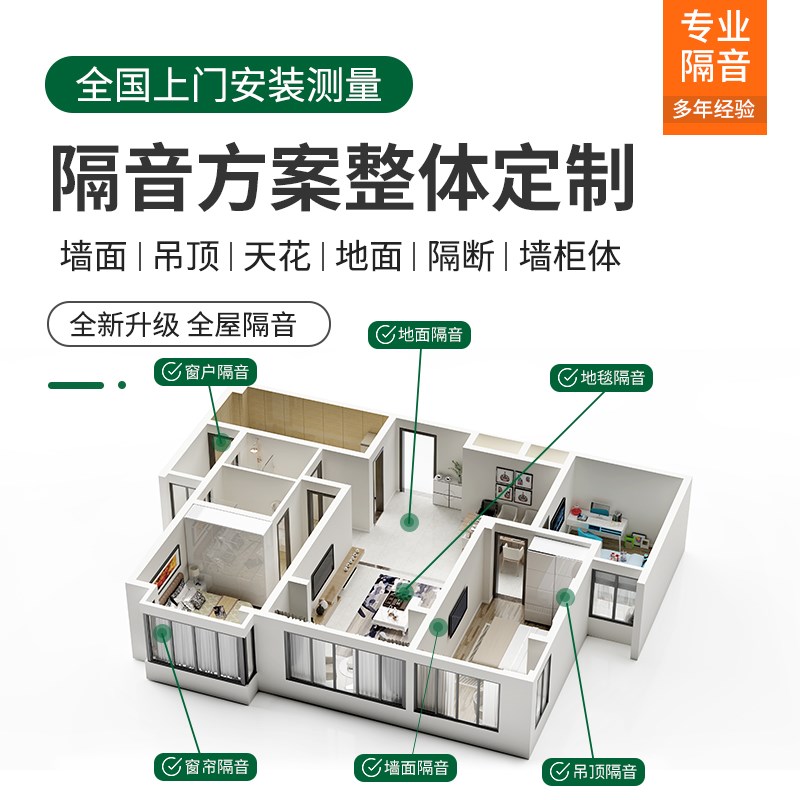 全屋隔音改造超强隔音板家用卧室隔音墙板隔断屏障施工阻尼隔音板