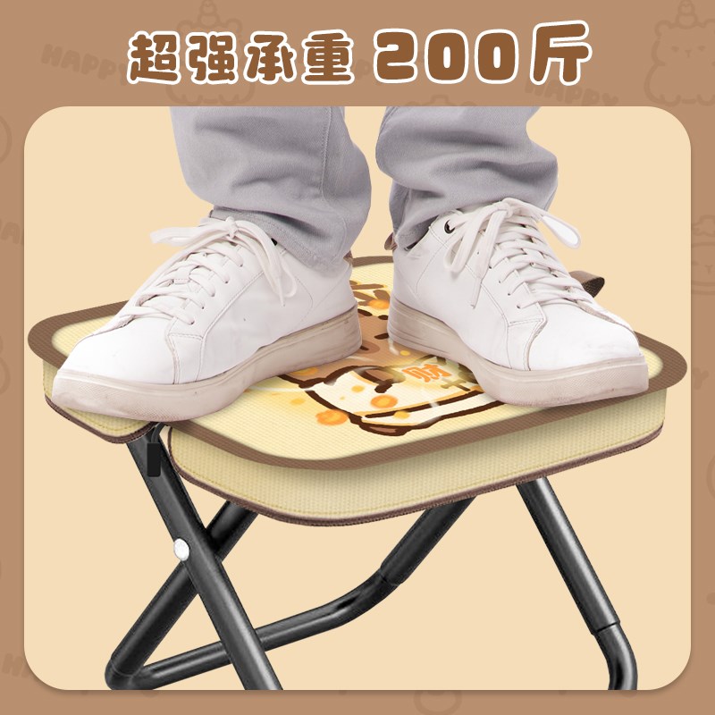 皇位卡皮巴拉折叠凳便携笔袋小马扎地铁音乐节成人随身携带小凳子