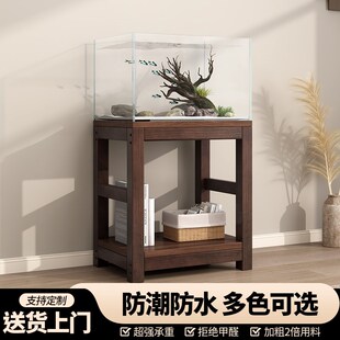 承重鱼缸架子底柜客厅60水草缸双层鱼缸架底座专用木Y质放置物架