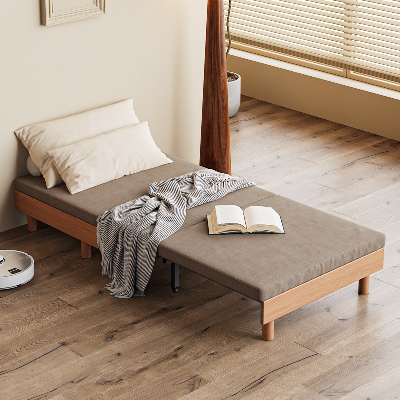 实木沙发床两用h小户型可折叠单双人经济型推拉坐卧多功能伸缩床