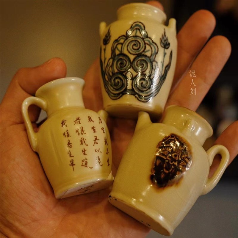 湖南博物馆长沙窑泥人刘伴手A礼国风冰箱贴3个/套陶瓷套装2款