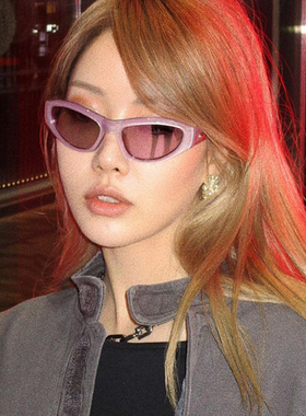 复古太阳眼镜男潮蹦迪神器镭射紫太阳眼镜个性科技感配饰眼镜女潮