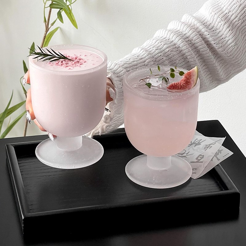 中古磨砂气泡杯高颜值鸡尾酒杯果汁杯冷饮杯做旧星空杯冷饮玻璃杯