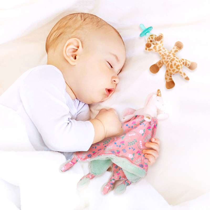 Wub安抚奶嘴+安抚巾组合 宝宝婴儿陪伴安抚安睡亲肤柔软0月+