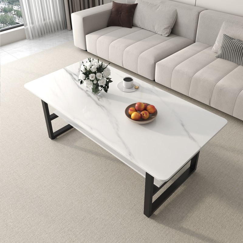 阳台桌子岩板简约高茶几60cm可吃饭茶几桌简易茶几餐桌两用小户型