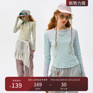 T恤女 运动长袖 瞬时山野Monterest户外吸湿速干衣抗菌打底衫 修身