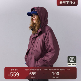 瞬时山野Monterest户外运动复古宽松立领藏帽黑标P棉防水棉衣棉服