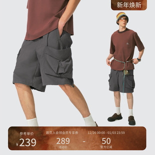 男 宽松纯色短裤 瞬时山野Monterest山系户外工装 立体大口袋五分裤