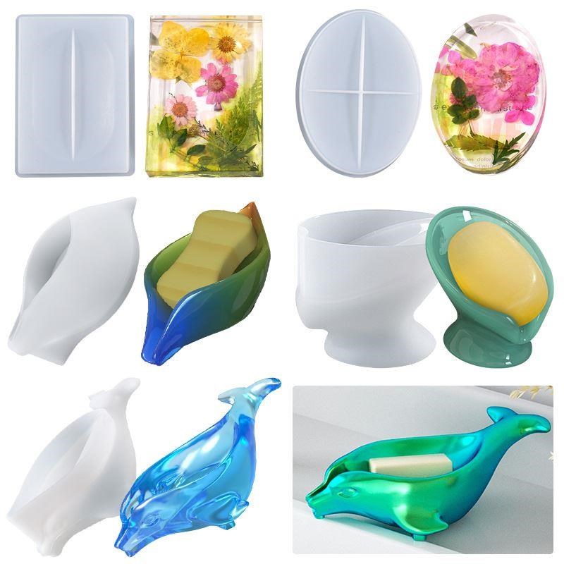 10款滴胶模具香皂盒肥皂收纳盒树脂手工制作S居家实用硅胶模具