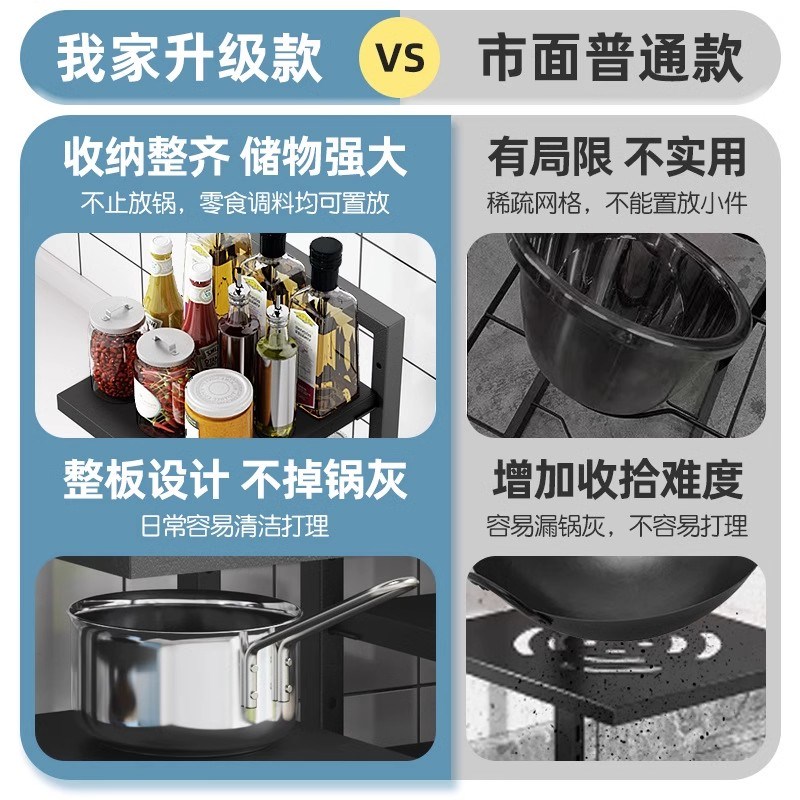 厨房多层锅具收纳架置物架家x用多功能橱柜内下水槽分层放锅的架