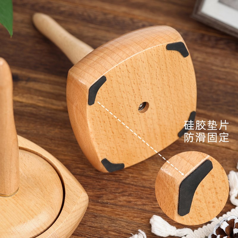 毛线轴转动的毛线轴m绕线轴放线架纱球管家提花钩编实木质编制工