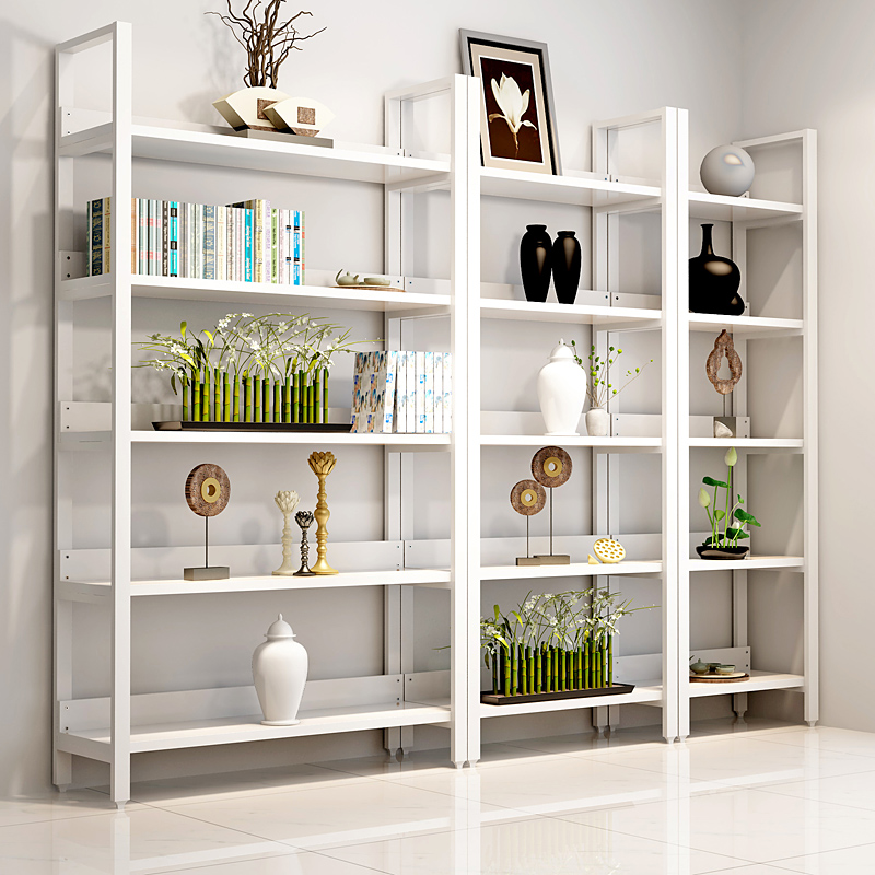 客厅书架多e层落地置物架阳台组合收纳陈列储物货架隔断铁艺展示